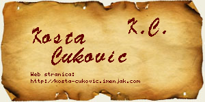 Kosta Ćuković vizit kartica